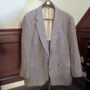 HARRIS TWEED vintage Tan Speckled Knit Sport Coat Jacket Scottish Wool